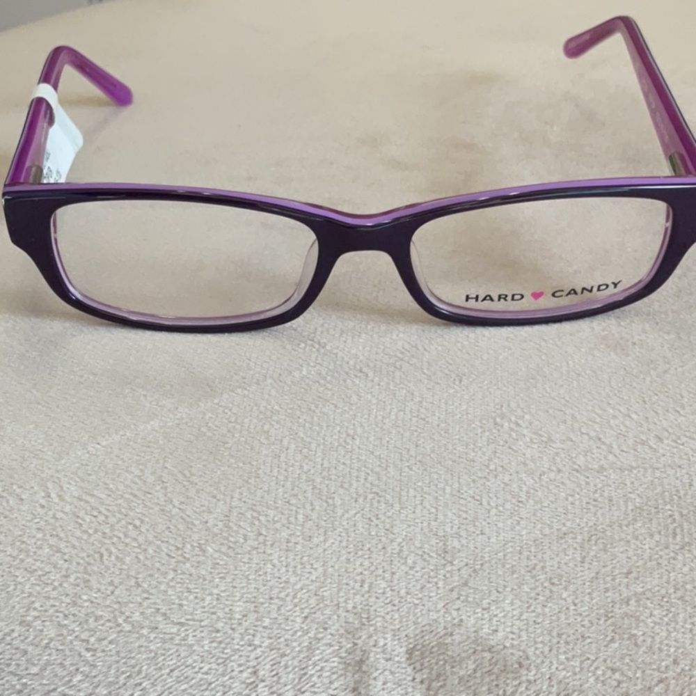 COPY - COPY - NWT HARD CANDY EYEGLASSES HC04 DPUR 53 16 135 PURPLE FRAMES NEW L… - Picture 1 of 9